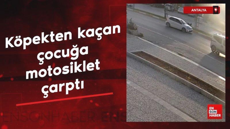 Antalya’da sahipsiz köpeğin kovaladığı çocuğa motosiklet çarptı