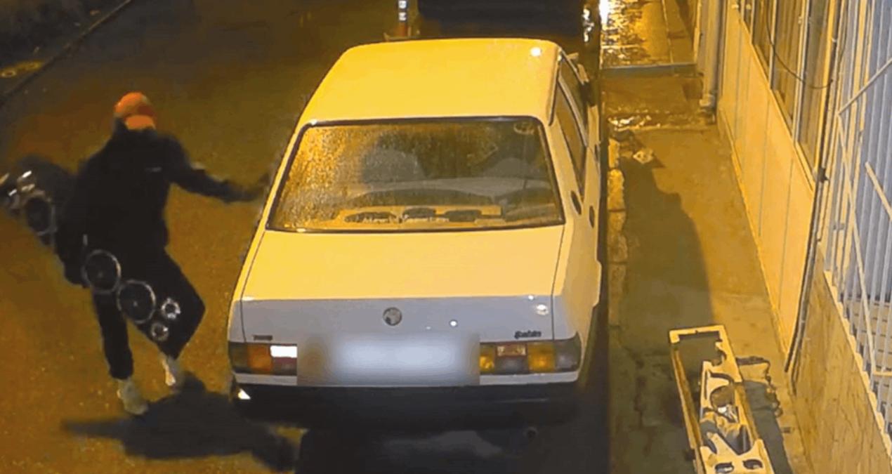 Araçtan ses sistemini böyle çaldı
