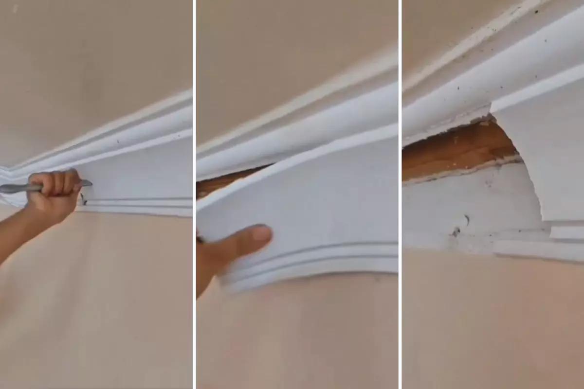 Bir süredir garip şeyler oluyordu! Evdeki kartonpiyeri söktüler, altından çıkanlara inanamadılar