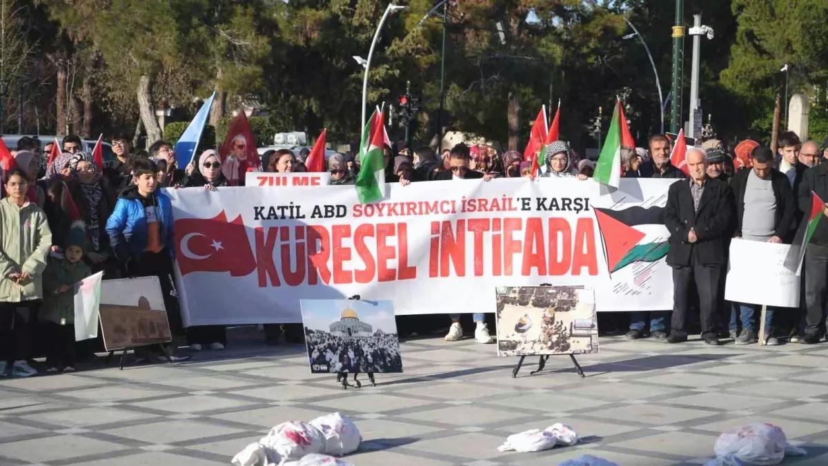 Burdur’da Gazze için Protesto Yürüyüşü