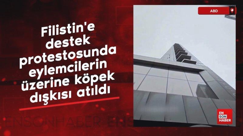 Filistin’e destek protestosunda eylemcilerin üzerine köpek dışkısı atıldı
