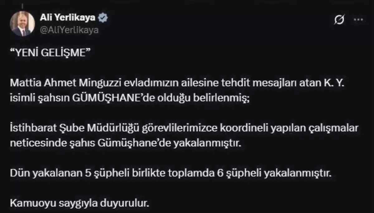 Tehdit Gönderen Şahıs Gümüşhane’de Yakalandı