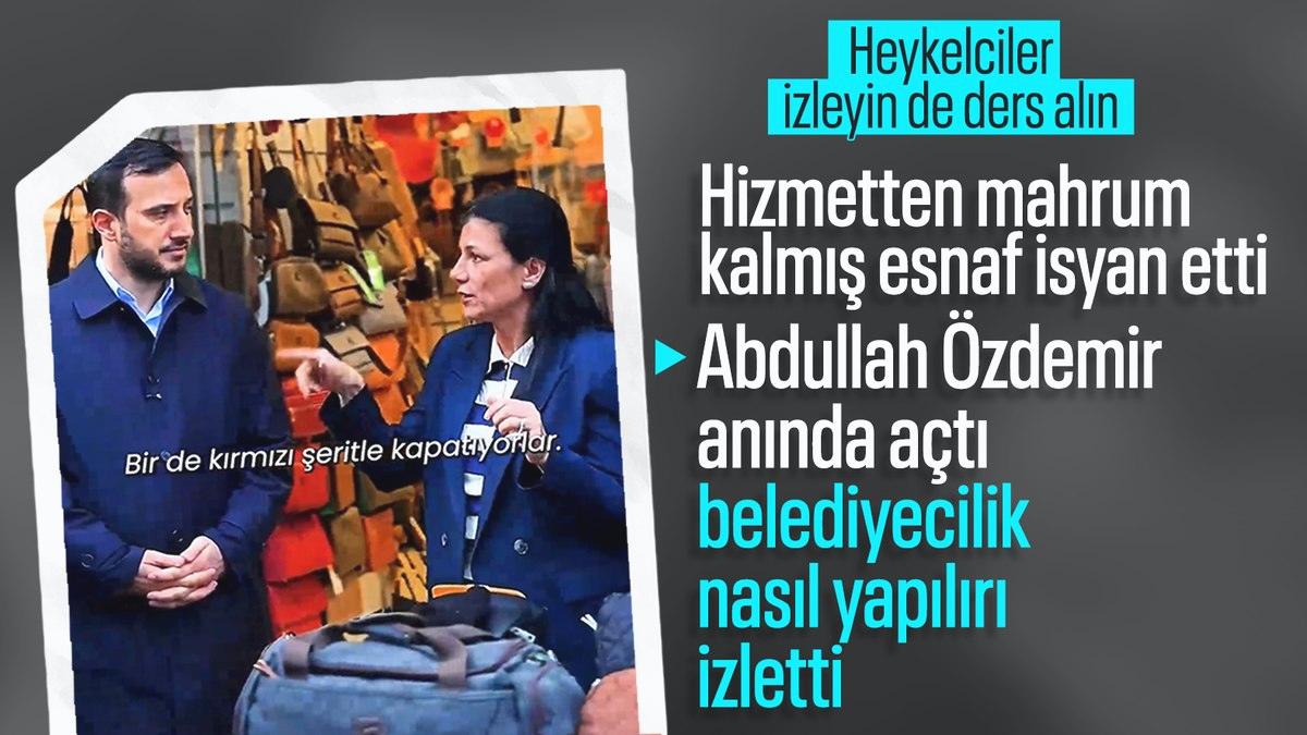 Abdullah Özdemir’in esnafla samimi sohbeti