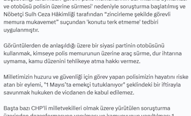 Adalet Bakanı Tunç’tan CHP Açıklaması