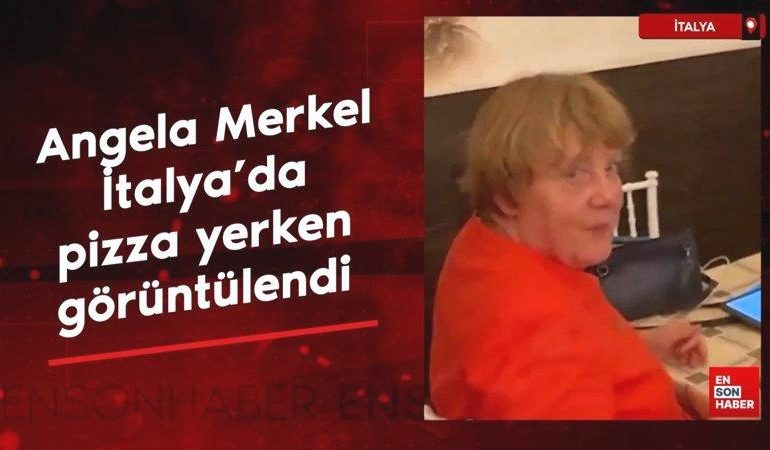 Angela Merkel İtalya’da pizza yerken görüntülendi