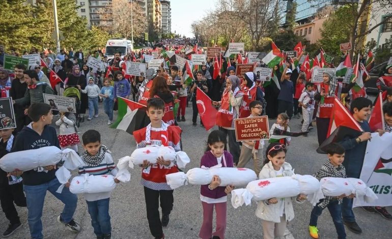 Ankara’da Filistin için Protesto