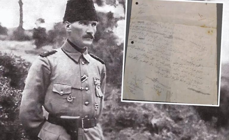 Atatürk’ün Fedai Müfrezesine verdiği el yazısı emir ortaya çıktı