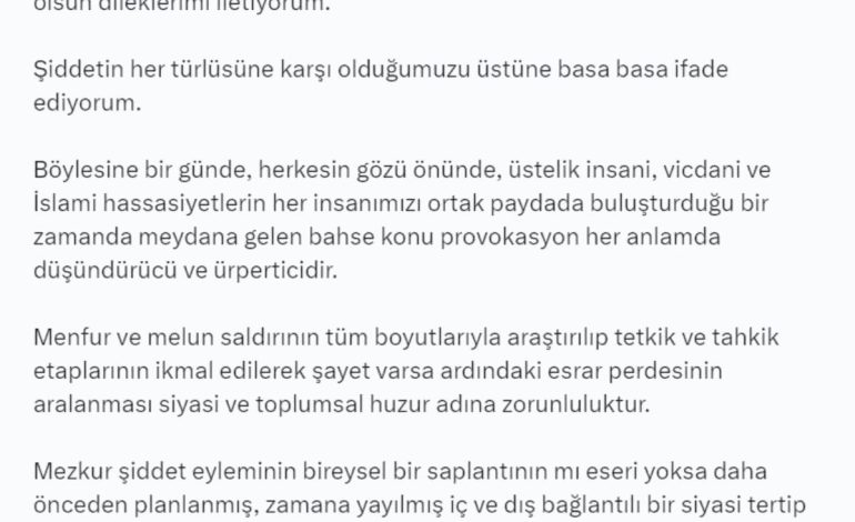 Bahçeli’den Şiddet Açıklaması
