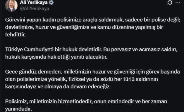 Bakan Yerlikaya’dan Kadın Polise Saldırı Açıklaması