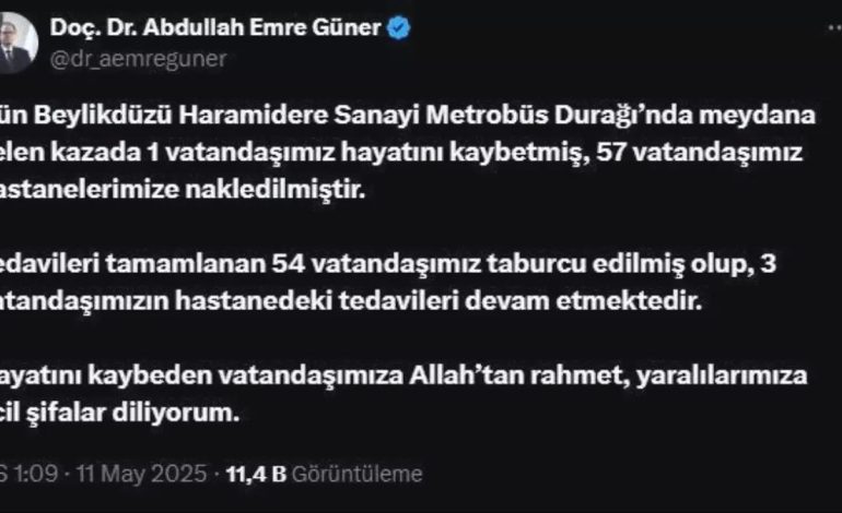 Beylikdüzü’nde Metrobüs Kazası: 1 Ölü, 57 Yaralı