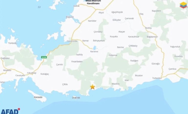 Bodrum’da 4.1 Büyüklüğünde Deprem