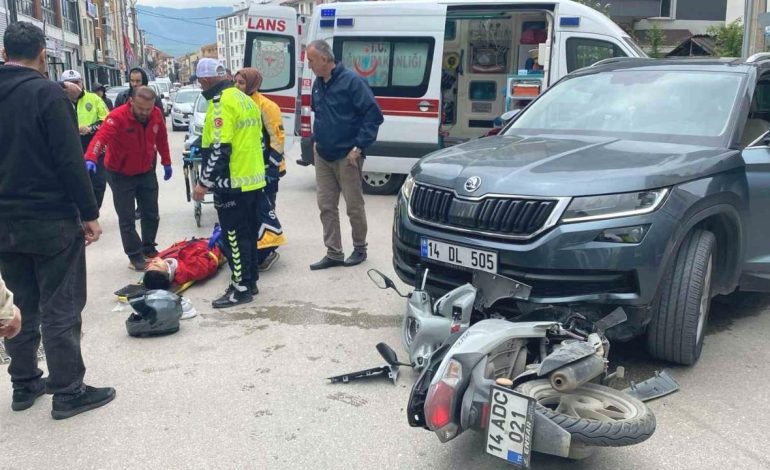 Bolu’da trafik kazası: Motosiklet ile cip çarpıştı, sürücü yaralandı