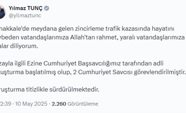 Çanakkale’deki Kazada 2 Savcı Görevlendirildi
