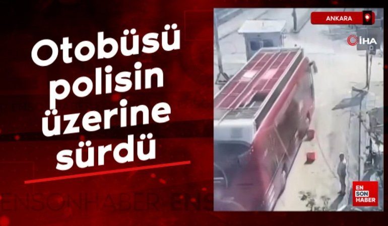 CHP otobüsünün şoförü ‘dur’ ihtarına uymadı, aracı polisin üzerine sürdü