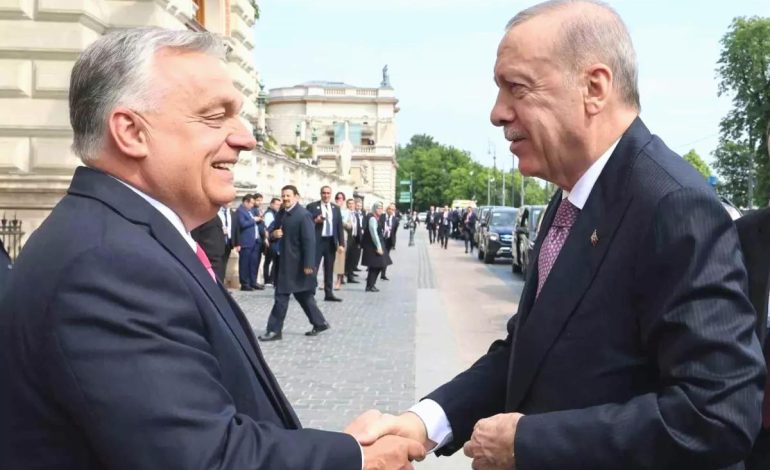 Cumhurbaşkanı Erdoğan, TDT Zirvesi’nde Macaristan Başbakan Orban tarafından karşılandı