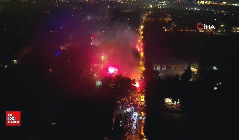 Florya’da şampiyonluk kutlaması havadan görüntülendi