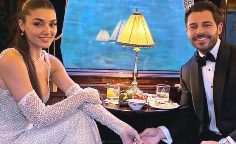 Hande Erçel ve Hakan Sabancı Roma-Paris treninde aşka geldi