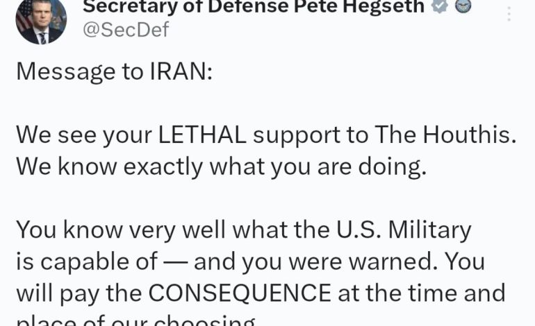 Hegseth’ten İran’a Sert Uyarı