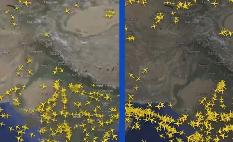 Hindistan ve Pakistan hava sahasında sivil uçuş trafiği azaldı