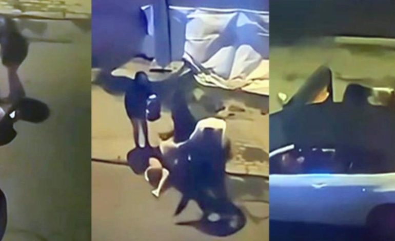 İki erkek aracından inen kadını öldüresiye darp etti
