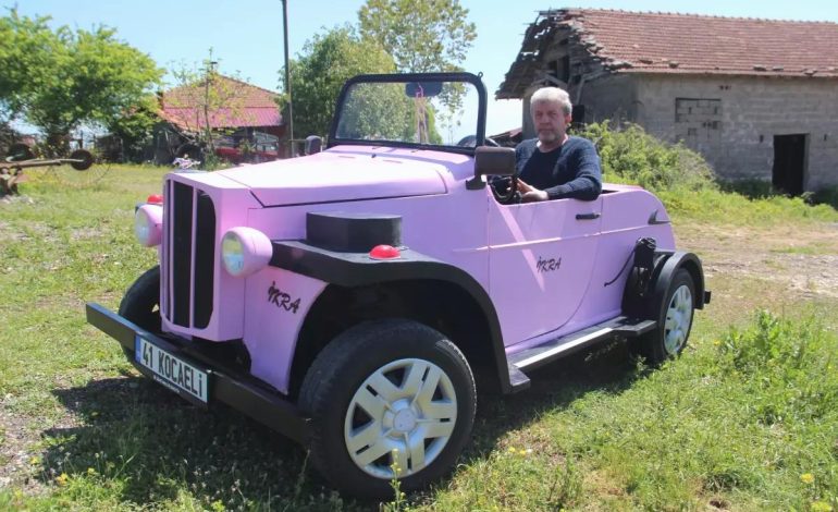 Kandıra’da Emekli Usta Çapa Makinesi Motoruyla Klasik Otomobil Yaptı