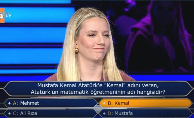 Kim Milyoner Olmak İster’de Atatürk’e öğretmeninin verdiği ismi bilemedi