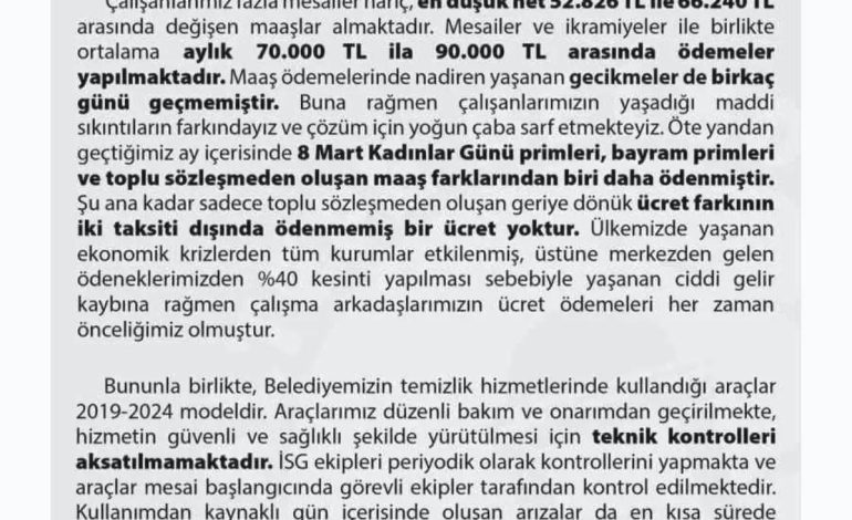 Maltepe Belediyesi: Çalışan Maaşları ve İş Güvenliği Hakkında Açıklama
