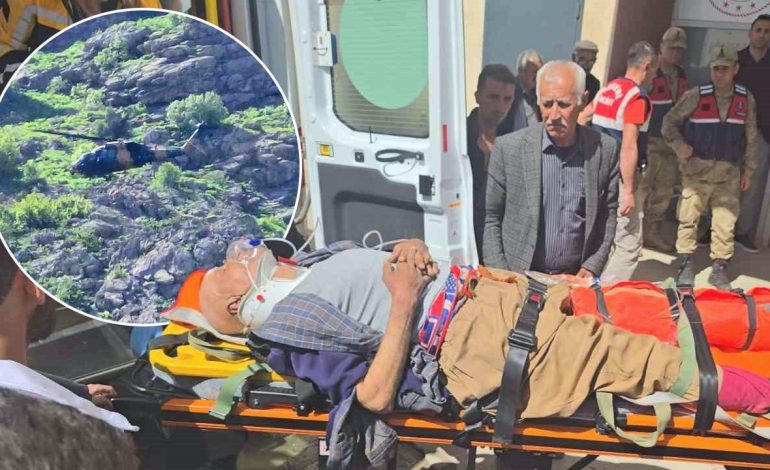 Pancar toplamaya giden yaşlı adam helikopterle kurtarıldı!