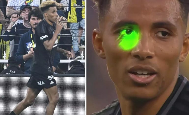 Penaltının başına geçen Gedson Fernandes’e lazer tuttular
