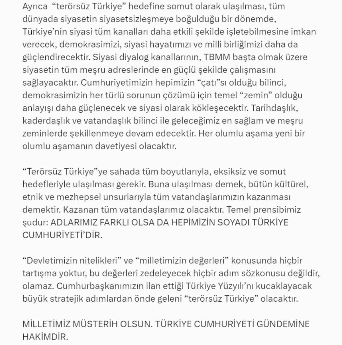 PKK’nın Feshi Terörsüz Türkiye İçin Önemli