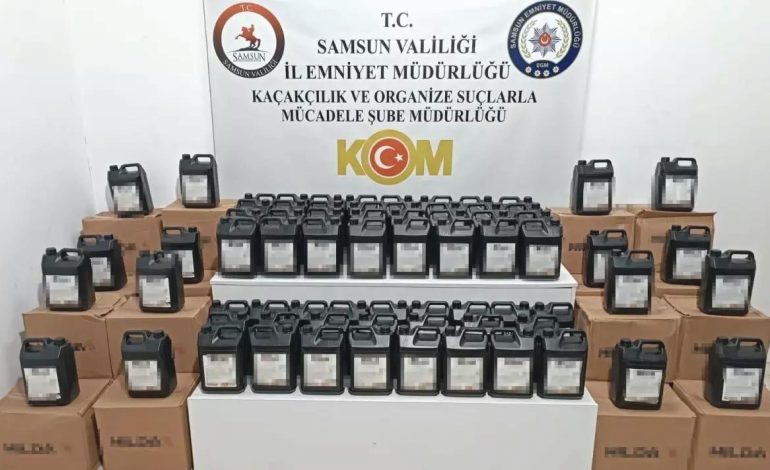 Samsun’da 1 Ton Etil Alkol Ele Geçirildi