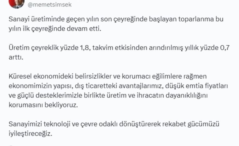 Sanayi Üretiminde Toparlanma Devam Ediyor