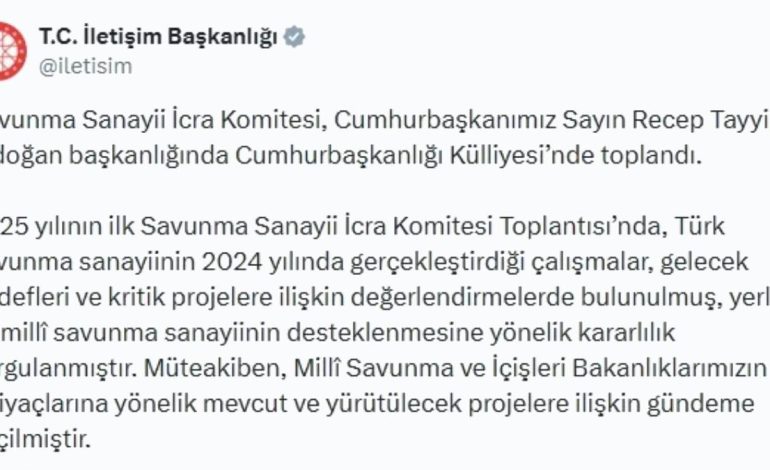 Savunma Sanayii İcra Komitesi Toplantısı Yapıldı