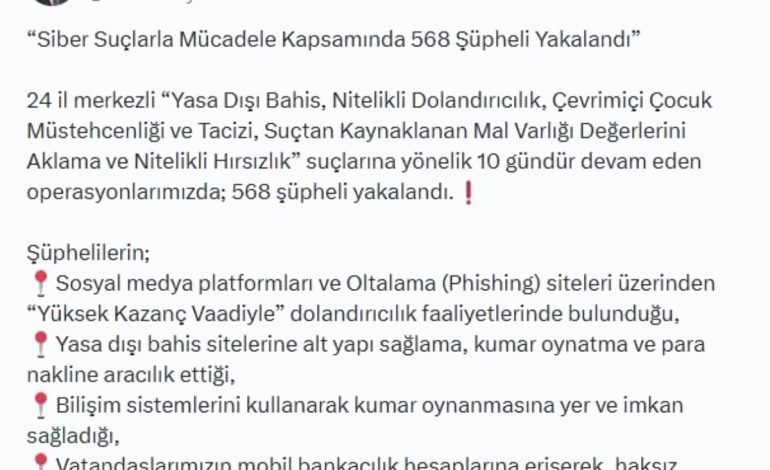 Siber Suçlara 39 İlde Operasyon