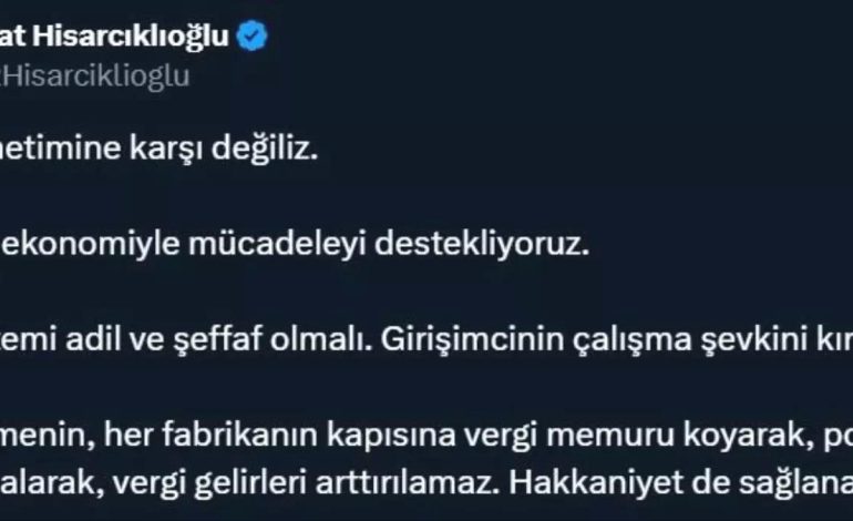 TOBB Başkanı’ndan Vergi Sistemi Vurgusu