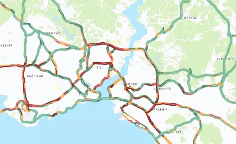 Trafik durumu haritası (CANLI) 9 Mayıs İstanbul’da trafik yoğunluğu yüzde kaç?