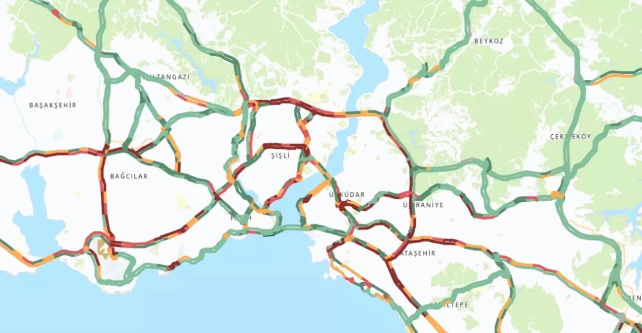 Trafik durumu haritası (CANLI) 9 Mayıs İstanbul’da trafik yoğunluğu yüzde kaç?