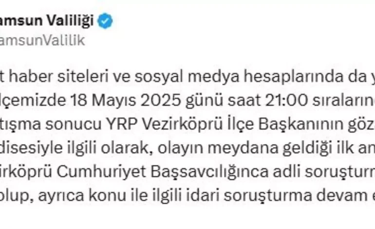 Vezirköprü’de YRP Başkanı Gözaltına Alındı
