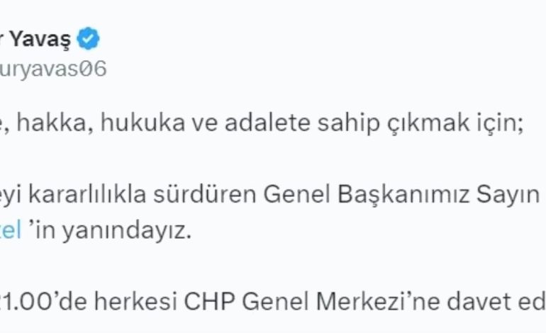 Yavaş’tan CHP’ye Davet