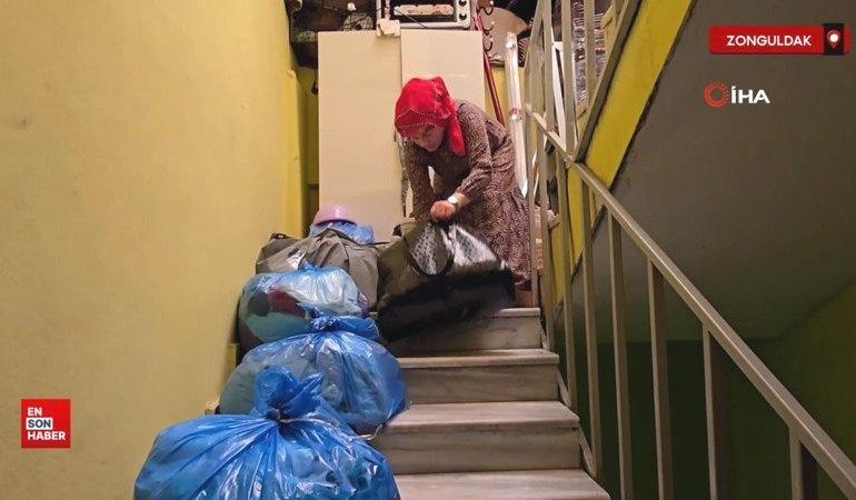 Zonguldak’ta boşanma davasının ardından evden tahliye edilen kadın çatıya sığındı